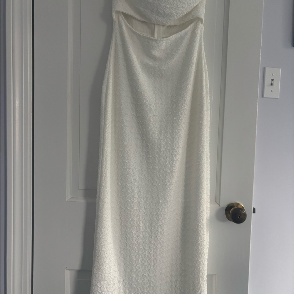 Princess Polly white strapless cutout front dress